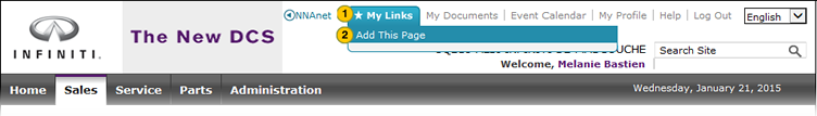 Add a link for the current page to your My Links list.